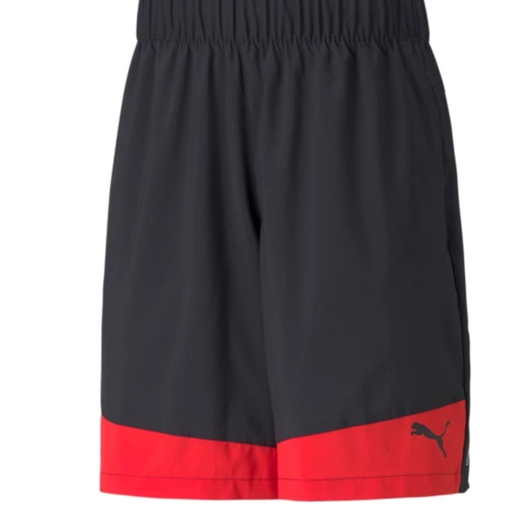 PUMA Men's Black & Red XXL Favorite Woven 10" Training Shorts